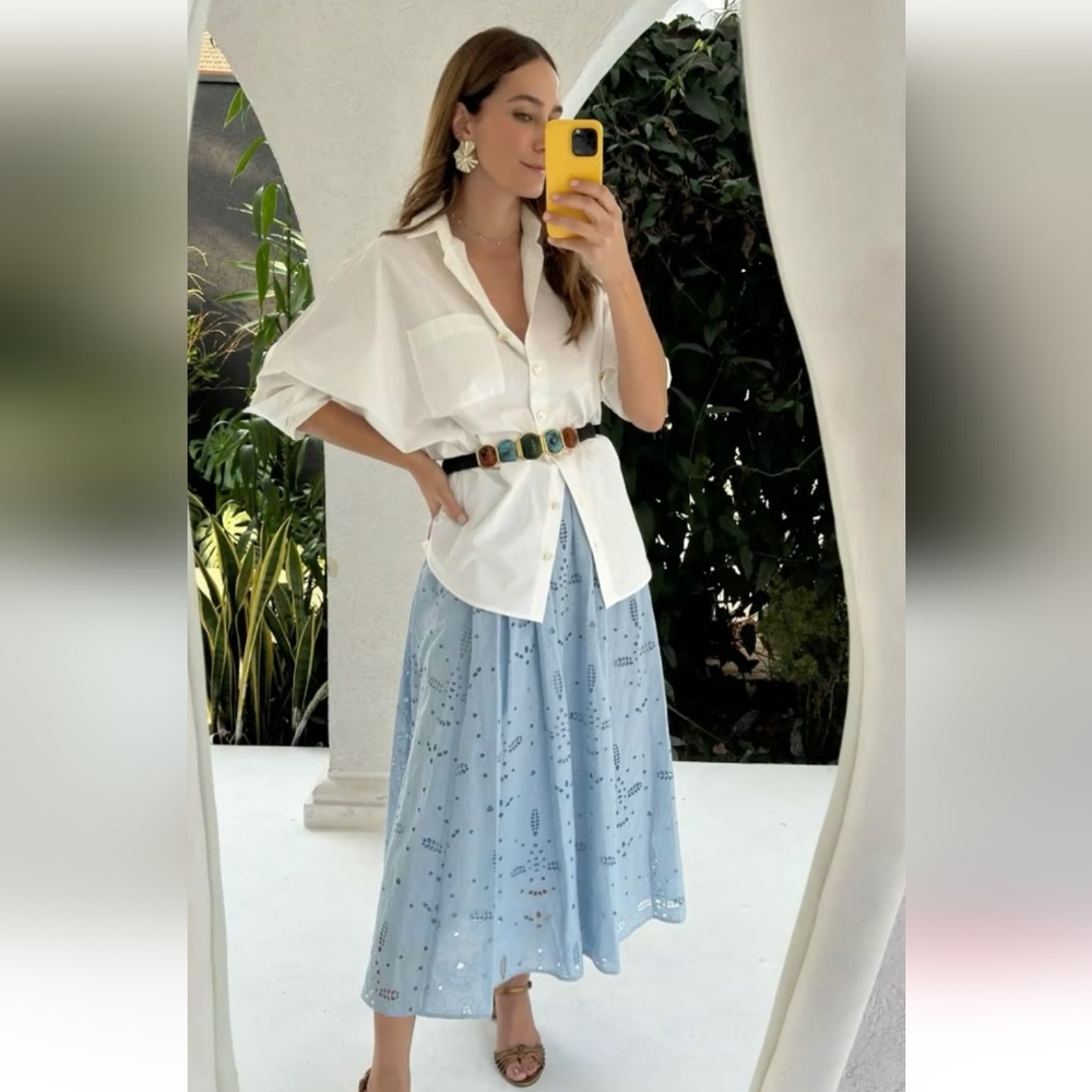 BNWT! Zara Openwork Midi Skirt /ZW Collection